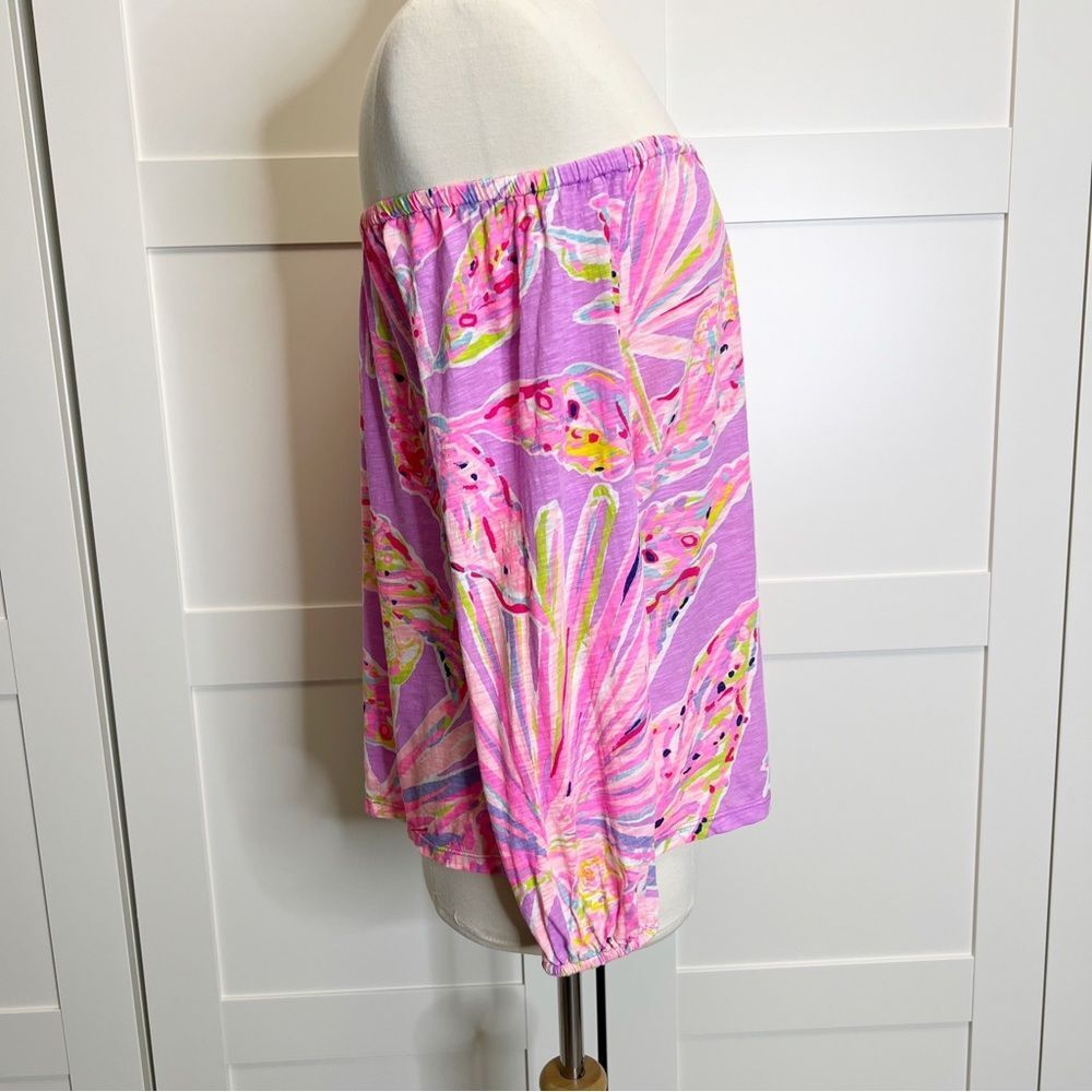 Lilly Pulitzer Emma Top Amethyst Sunseekers XS Off Shoulder - Picture 4 of 7